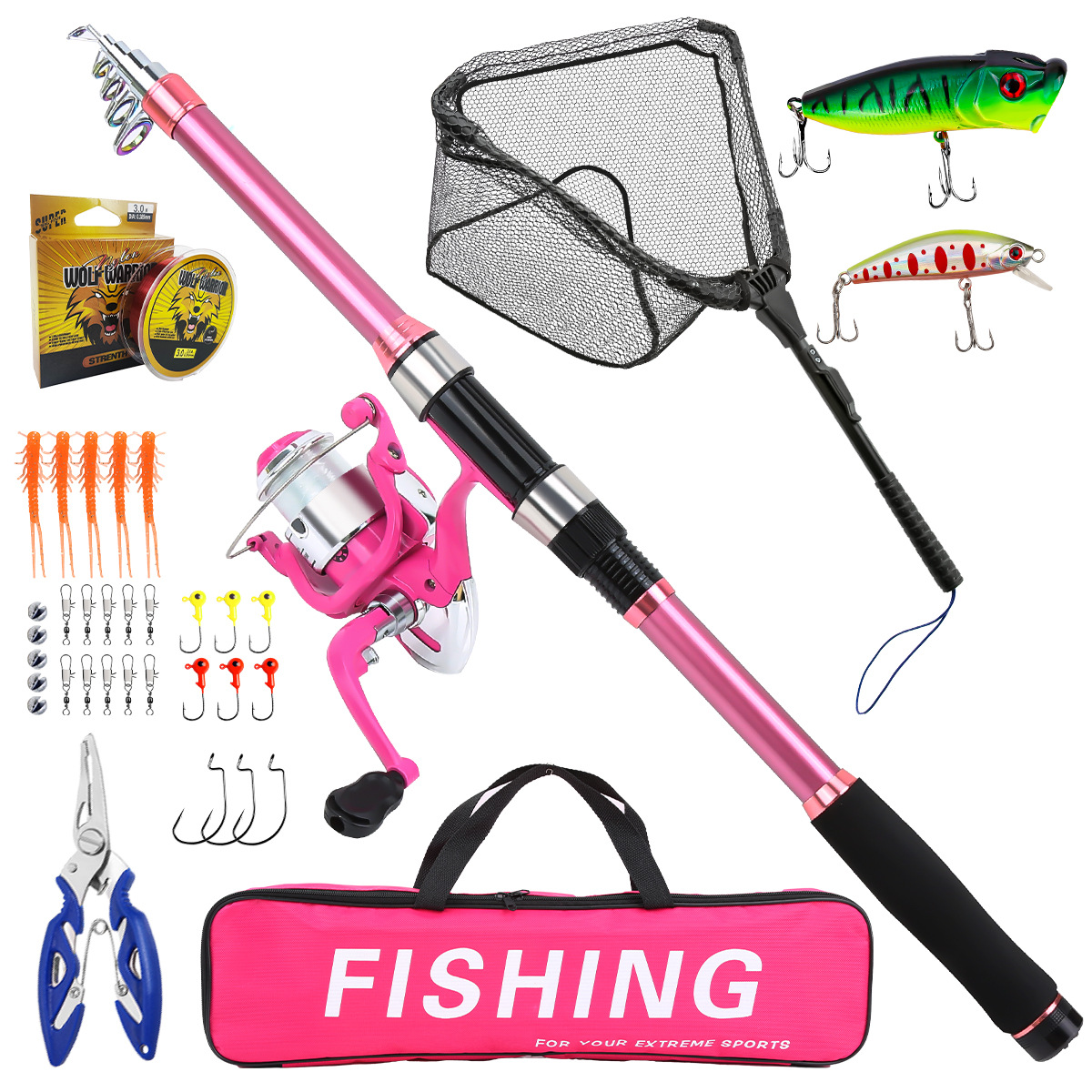 Visset complete set met telesc - Fishing Line Spooler recensie en prijs
