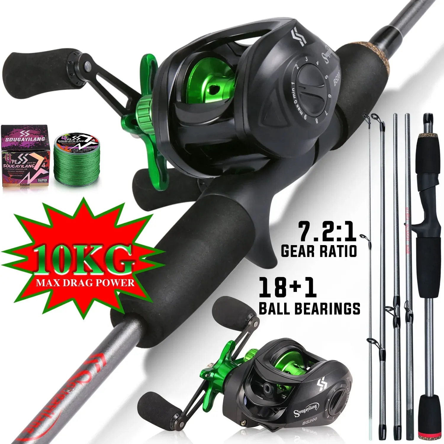 Sougayilang Hengel Combo 1.7m  - Fishing Line Spooler recensie en prijs